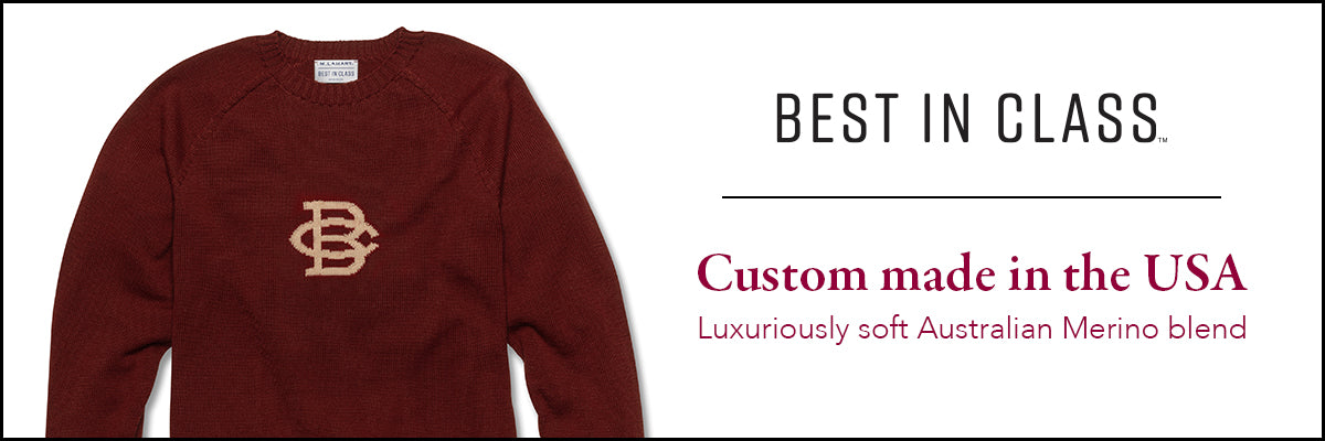 Boston College Maroon and Khaki Letter Sweater by M.LaHart