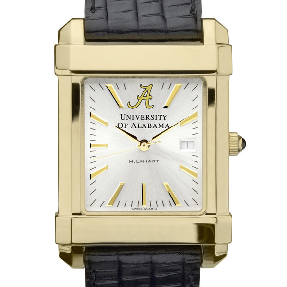 Alabama Men&#39;s Gold Watch with 2-Tone Dial &amp; Leather Strap at M.LaHart &amp; Co. Shot #1