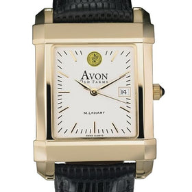 AOF Men&#39;s Gold Quad with Leather Strap Shot #1