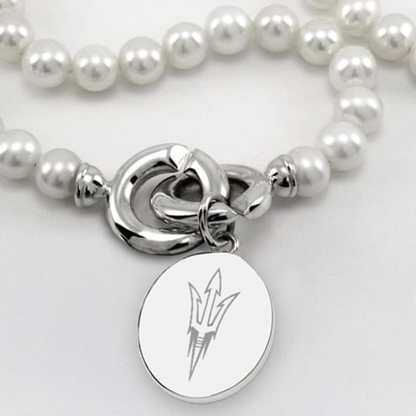 Arizona State Pearl Necklace with Sterling Silver Charm Shot #2