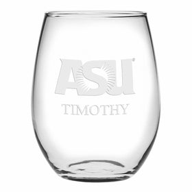 ASU Stemless Wine Glasses Made in the USA - Set of 4 Shot #1