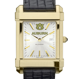 Auburn Men&#39;s Gold Watch with 2-Tone Dial &amp; Leather Strap at M.LaHart &amp; Co. Shot #1