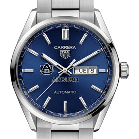 Auburn Men&#39;s TAG Heuer Carrera with Blue Dial &amp; Day-Date Window Shot #1