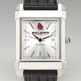Ball State Men&#39;s Collegiate Watch with Leather Strap Shot #1