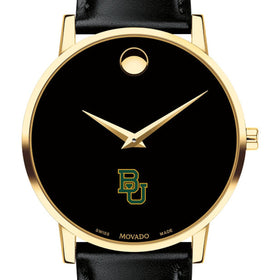 Baylor Men&#39;s Movado Gold Museum Classic Leather Shot #1