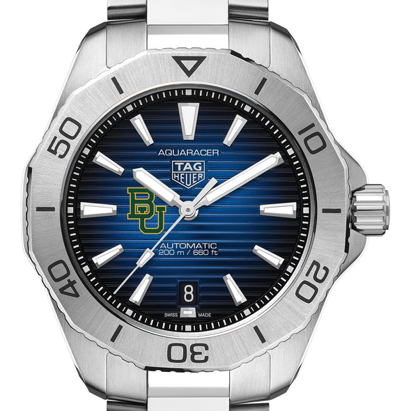 Baylor Men&#39;s TAG Heuer Steel Automatic Aquaracer with Blue Sunray Dial Shot #1