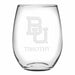 Baylor Stemless Wine Glasses Made in the USA - Set of 2