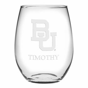 Baylor Stemless Wine Glasses Made in the USA - Set of 4 Shot #1
