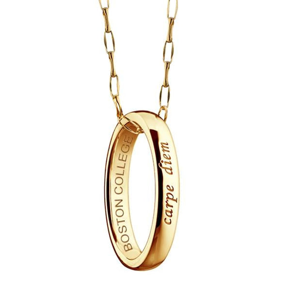 BC Monica Rich Kosann &quot;Carpe Diem&quot; Poesy Ring Necklace Gold Shot #2