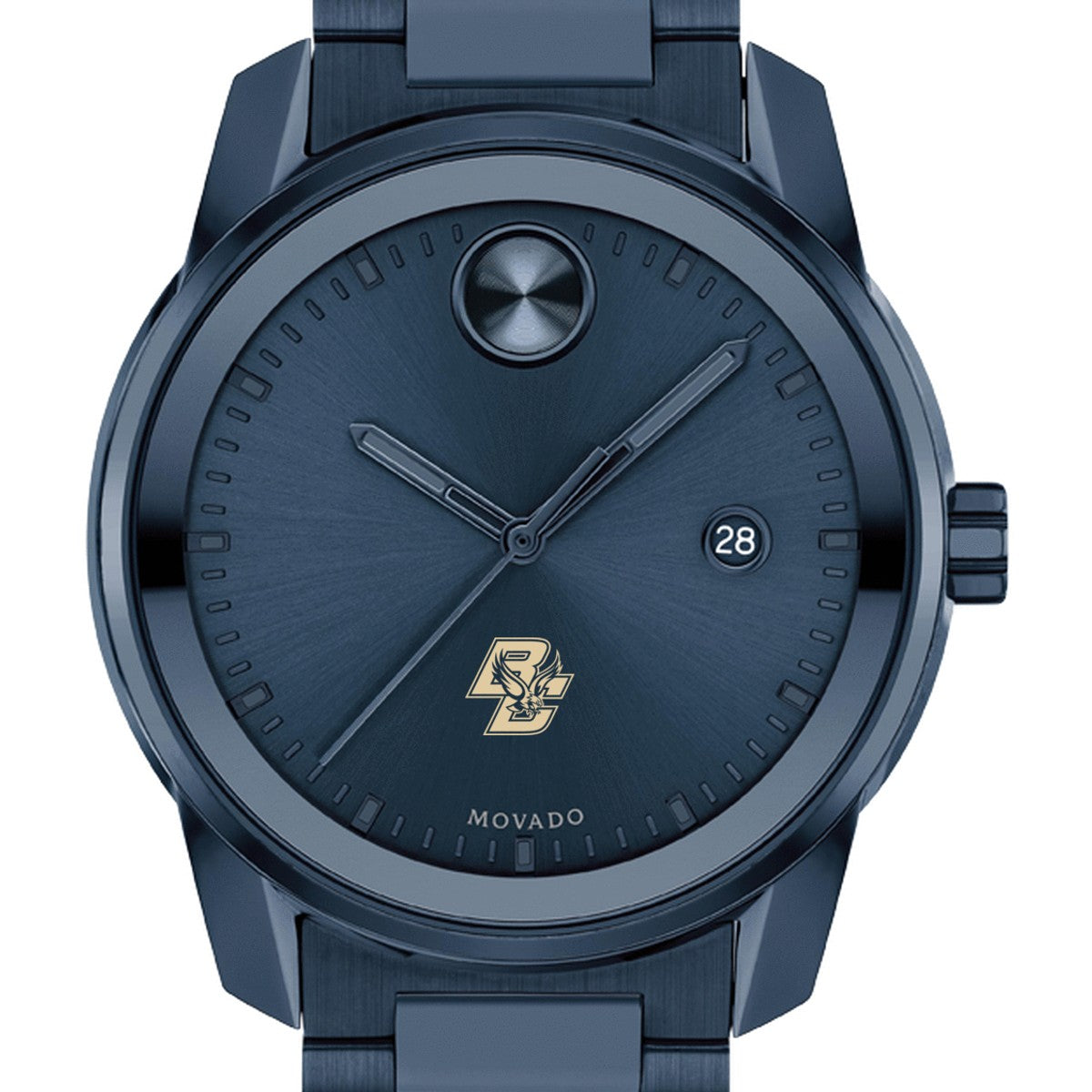 Movado Bold Quartz Blue Navy Dial Leather Strap Men\'s Watch Tested Working Movado Bold Navy Blue Dial Steel Plastic Quartz Mens Watch  main image 2