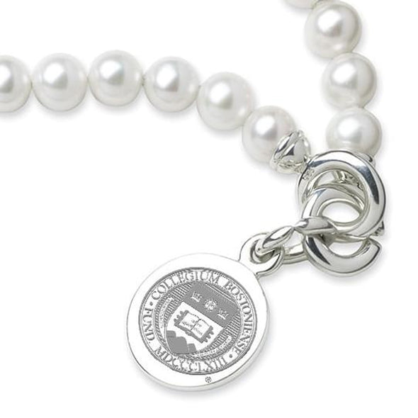 Boston College Pearl Bracelet with Sterling Silver Charm Shot #2