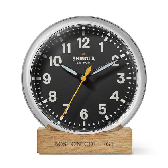 Boston College Shinola Desk Clock, The Runwell with Black Dial at M.LaHart &amp; Co. Shot #1