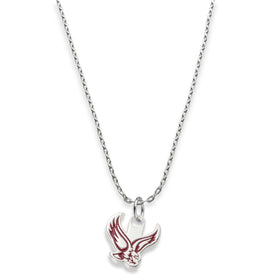 Boston College Sterling Silver Necklace with Enamel Charm Shot #1