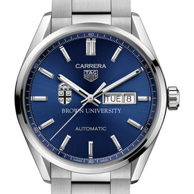 Brown Men&#39;s TAG Heuer Carrera with Blue Dial &amp; Day-Date Window Shot #1
