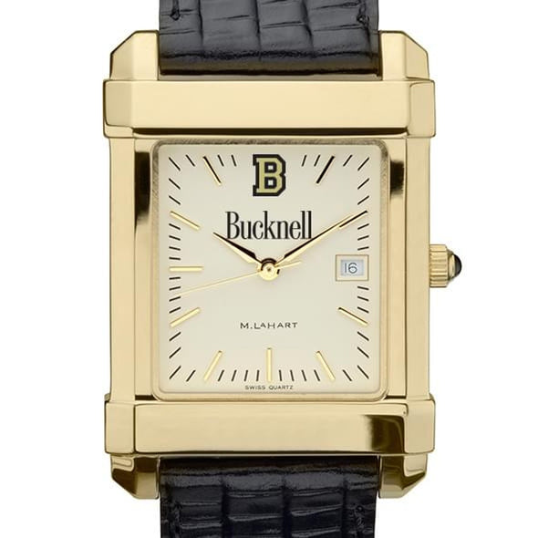 Bucknell Men&#39;s Gold Quad with Leather Strap Shot #1