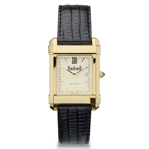 Bucknell Men&#39;s Gold Quad with Leather Strap Shot #2