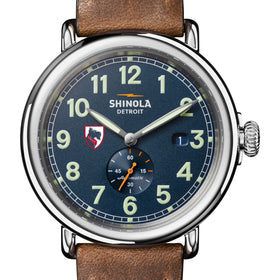 Carnegie Mellon University Shinola Watch, The Runwell Automatic 45 mm Blue Dial and British Tan Strap at M.LaHart &amp; Co. Shot #1