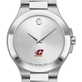 Central Michigan Men&#39;s Movado Collection Stainless Steel Watch with Silver Dial Shot #1