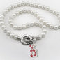 Chi Omega Pearl Necklace with Greek Letter Charm Shot #1