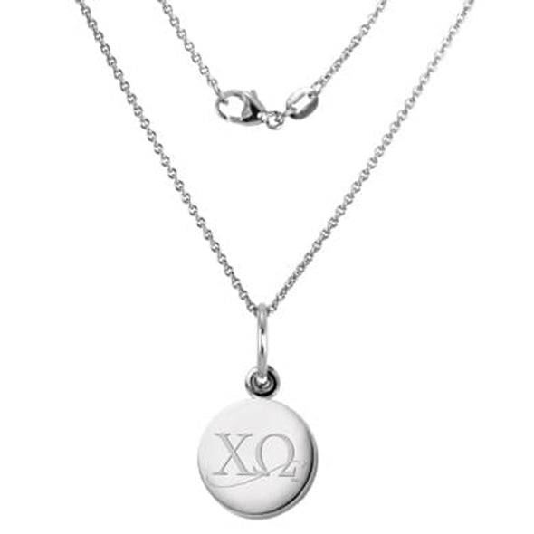 Chi Omega Sterling Silver Necklace with Silver Charm Shot #1