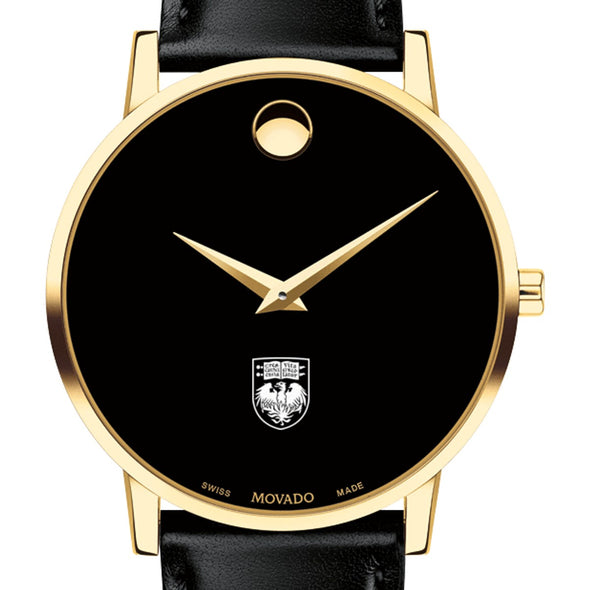 Chicago Men&#39;s Movado Gold Museum Classic Leather Shot #1