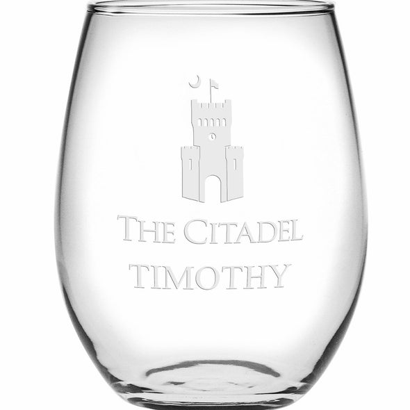 Citadel Stemless Wine Glasses Made in the USA - Set of 2 Shot #2