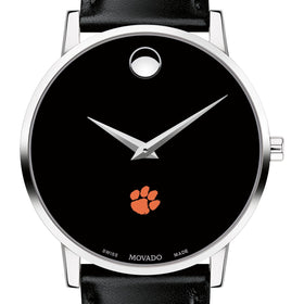 Clemson Men&#39;s Movado Museum with Leather Strap Shot #1