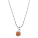Clemson Sterling Silver Necklace with Enamel Charm