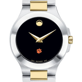 Clemson Women&#39;s Movado Collection Two-Tone Watch with Black Dial Shot #1