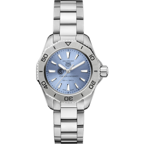 Clemson Women&#39;s TAG Heuer Steel Aquaracer with Blue Sunray Dial Shot #2