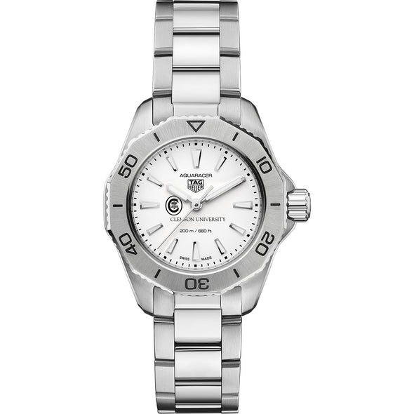 Clemson Women&#39;s TAG Heuer Steel Aquaracer with Silver Dial Shot #2
