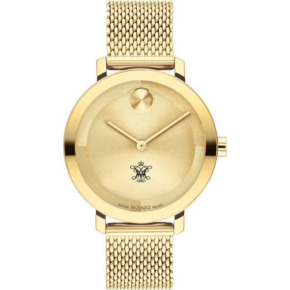 College of William &amp; Mary Women&#39;s Movado Bold Gold with Mesh Bracelet Shot #2
