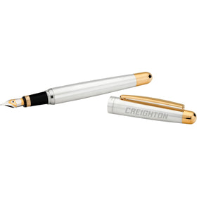 Creighton Fountain Pen in Sterling Silver with Gold Trim Shot #1