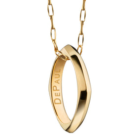 DePaul Monica Rich Kosann Poesy Ring Necklace in Gold Shot #1