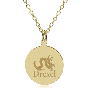 Drexel 14K Gold Pendant &amp; Chain Shot #1