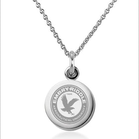 Embry-Riddle Necklace with Charm in Sterling Silver Shot #1