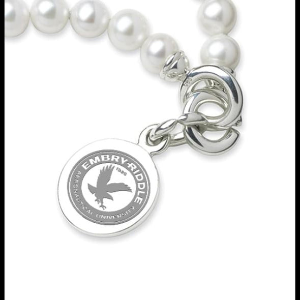 Embry-Riddle Pearl Bracelet with Sterling Silver Charm Shot #2