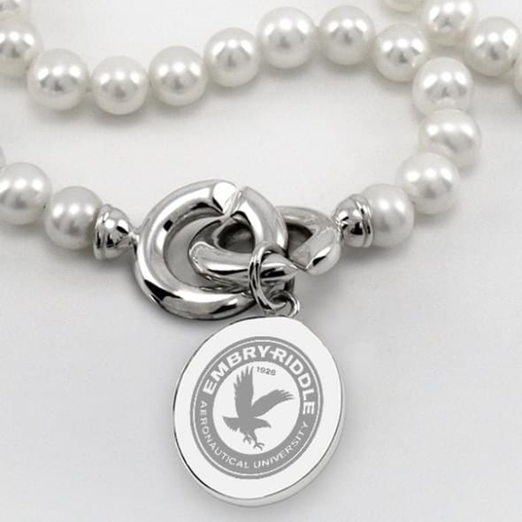 Embry-Riddle Pearl Necklace with Sterling Silver Charm Shot #2