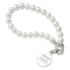 Emory Goizueta Pearl Bracelet with Sterling Silver Charm Shot #1