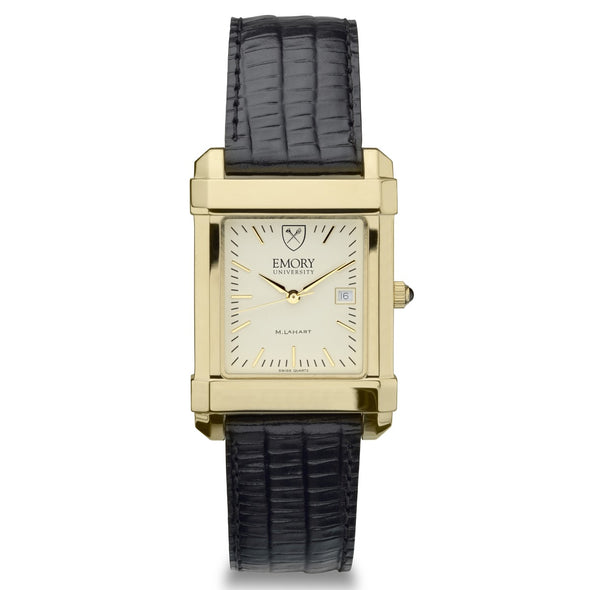 Emory Men&#39;s Gold Quad with Leather Strap Shot #2