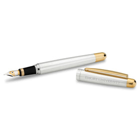 Emory University Fountain Pen in Sterling Silver with Gold Trim Shot #1