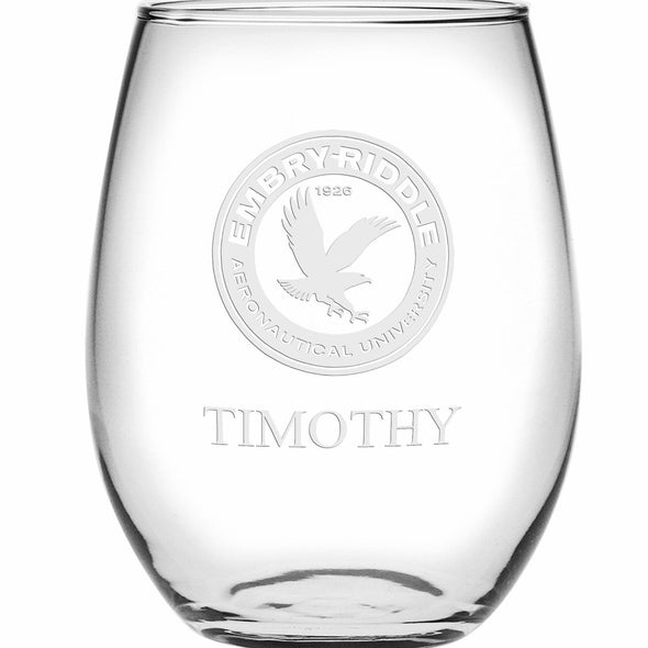ERAU Stemless Wine Glasses Made in the USA - Set of 2 Shot #2