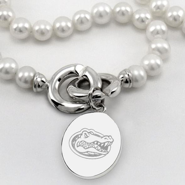 Florida Gators Pearl Necklace with Sterling Silver Charm Shot #2
