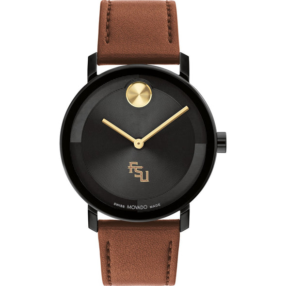 Florida State University Men&#39;s Movado BOLD with Cognac Leather Strap Shot #2