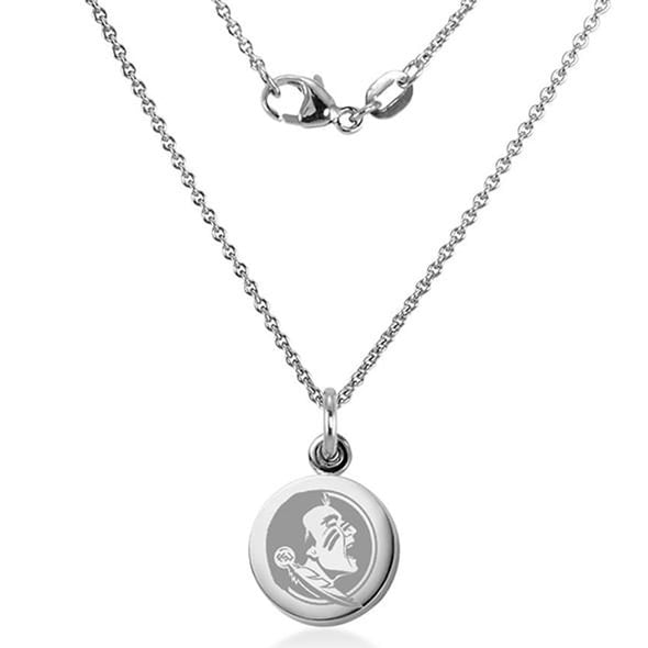 Florida State University Necklace with Charm in Sterling Silver Shot #2