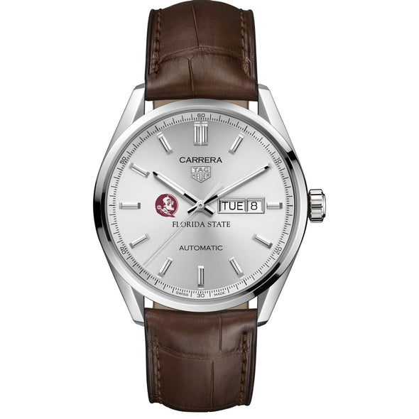 FSU Men&#39;s TAG Heuer Automatic Day/Date Carrera with Silver Dial Shot #2