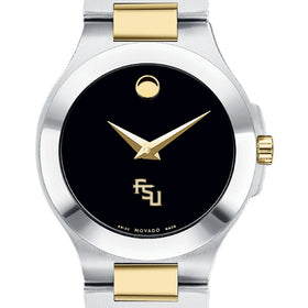 FSU Women&#39;s Movado Collection Two-Tone Watch with Black Dial Shot #1
