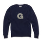 Georgetown Navy Blue and Grey Letter Sweater by M.LaHart Shot #1