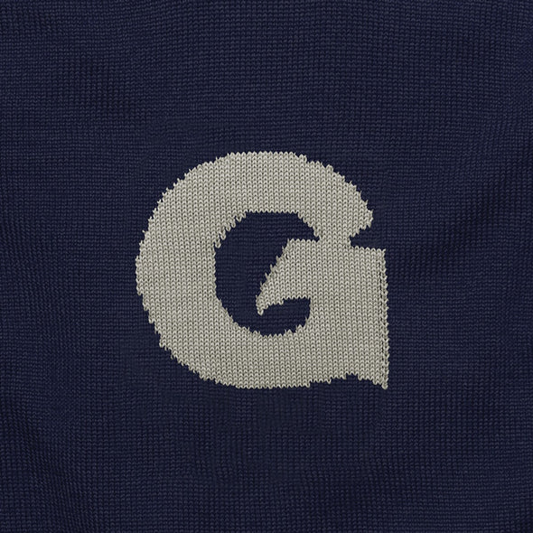 Georgetown Navy Blue and Grey Letter Sweater by M.LaHart Shot #2