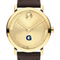 Georgetown University Men's Movado BOLD Gold with Chocolate Leather Strap Shot #1